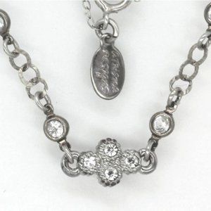 925 STERLING Athena Designs swarvoski crystal vintage necklace 3.1 grams 17"-19"